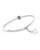 Emerald And Diamond Bangle In 14k White Gold - 100% Exclusive