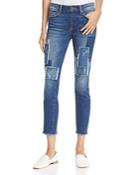 Mavi Adriana Skinny Ankle Jeans In Patched Vintage