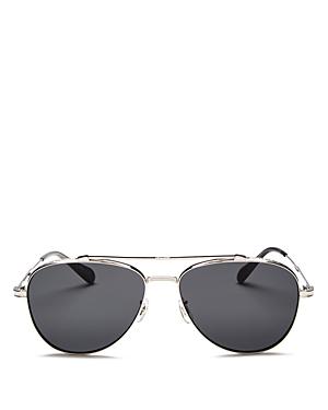 Oliver Peoples Unisex Rikson Brow Bar Aviator Sunglasses, 56mm