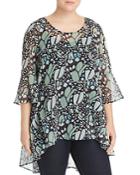 Estelle Plus Butterfly Print Top