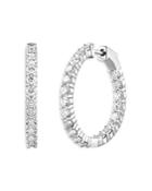 Unique Designs 14k White Gold Diamond Inside Out Hoop Earrings (62% Off) - Comparable Value $5,995