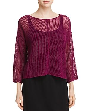 Eileen Fisher Petites Open Knit Organic Linen Sweater