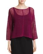 Eileen Fisher Petites Open Knit Organic Linen Sweater