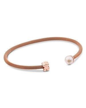 Tous Cultured Freshwater Pearl & Bear Open Cuff