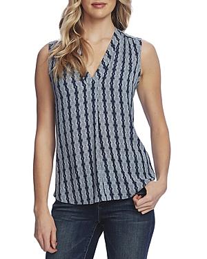 Vince Camuto V Neck Striped Top