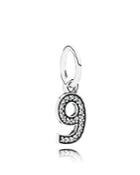 Pandora Pendant - Sterling Silver & Cubic Zirconia Number 9