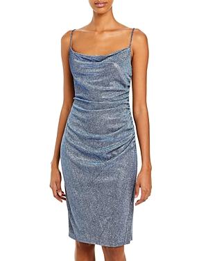 Laundry By Shelli Segal Metallic Ruched Slip Dress