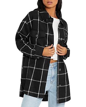 Sanctuary Windowpane Print Shacket