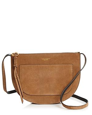 Tory Burch Piper Large Suede Saddle Bag
