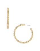 Aqua Small Ball Open Hoop Earrings In Gold Tone - 100% Exclusive