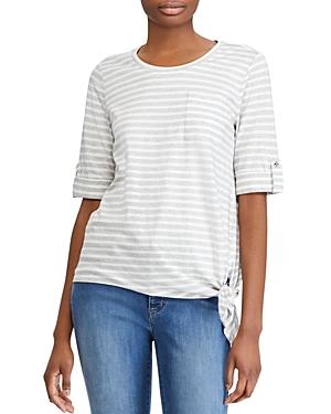 Lauren Ralph Lauren Striped Waist-tie Tee