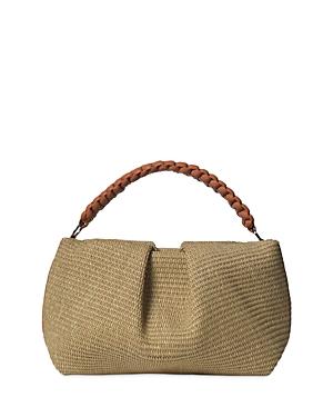 Callista Maxi Pleated Straw Clutch
