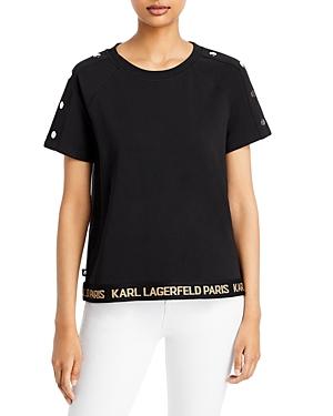 Karl Lagerfeld Paris Button Trim Top