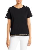 Karl Lagerfeld Paris Button Trim Top