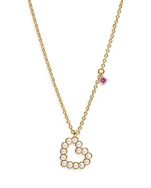 Nadri Simulated Pearl Open Heart Pendant Necklace, 16