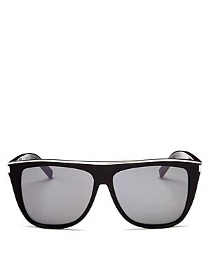 Saint Laurent Flat Top Square Sunglasses, 57mm