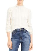 Theory Cable-knit Mock Neck Cashmere Sweater