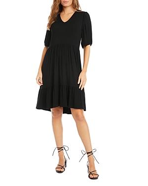 Karen Kane Petite Puff Sleeve Tiered Dress