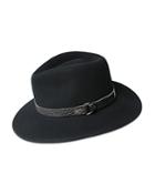 Bailey Of Hollywood Welt Leather-trimmed Fedora Hat