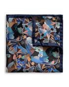 Eton Futurism Silk Abstract Print Pocket Square