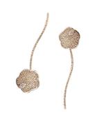 Pasquale Bruni 18k Rose Gold Joli White & Champagne Diamond Flower Drop Earrings
