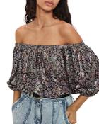 Ba & Sh Gustave Paisley Print Off-the-shoulder Top