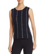 Emporio Armani Textured Contrast-detail Pleated Top