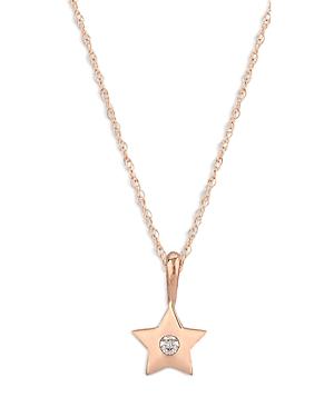 Bloomgindale's Diamond Star Pendant Necklace In 14k Rose Gold, 0.03 Ct. T.w. - 100% Exclusive