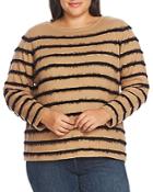 Vince Camuto Plus Eyelash-stripe Sweater