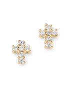 Bloomingdale's Diamond Mini Cross Stud Earrings In 14k Yellow Gold, 0.15 Ct. T.w. - 100% Exclusive