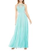 Bcbgmaxazria Lace Inset Pleated Gown