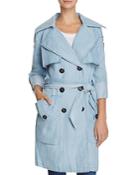 Bcbgeneration Chambray Double Breasted Trench Coat - Compare At $258