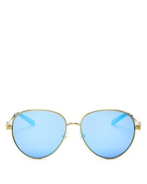 Tory Burch Women's Polarized Brow Bar Aviator Sunglasses, 56mm