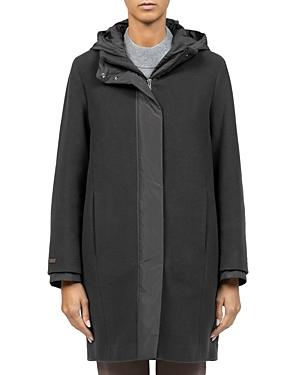 Peserico Hooded Contrast Detail Coat