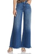 Frame Le Palazzo Raw-edge Wide-leg Jeans In Maggie May