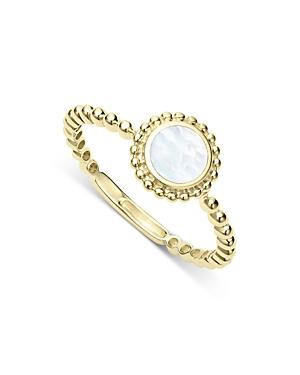Lagos 18k Yellow Gold Covet Mother Of Pearl Stack Ring