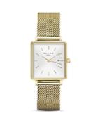 Rosefield The Boxy Gold-tone Watch, 26mm X 28mm