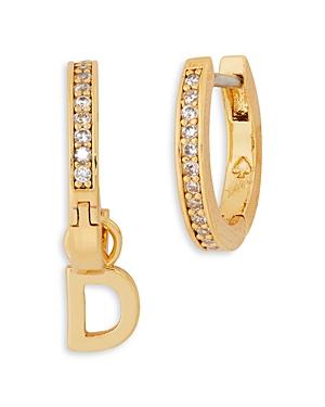 Kate Spade New York Tiny Twinkles D Charm Huggie Hoop Earrings