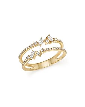 Kc Designs 14k Yellow Gold Mosaic Diamond Double Bar Ring