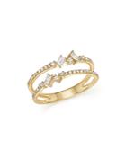 Kc Designs 14k Yellow Gold Mosaic Diamond Double Bar Ring
