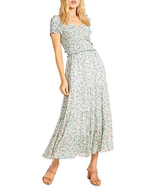 Bb Dakota Joie De Vivre Floral Smocked Midi Dress