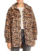 Vero Moda Faux-fur Leopard-print Coat