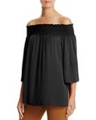 Theory Elistaire Off-the-shoulder Silk Top