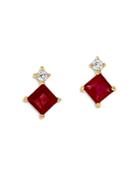 Bloomindale's Ruby & Diamond Stud Earrings In 14k Yellow Gold - 100% Exclusive