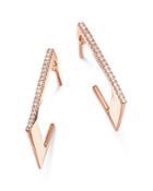 Bloomingdale's Diamond Rectangular Hoop Earrings In 14k Rose Gold, 0.10 Ct. T.w. - 100% Exclusive