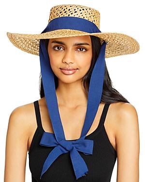 Aqua Straw Boater Hat