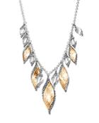 John Hardy 18k Yellow Gold & Sterling Silver Classic Chain Wave Hammered Drop Necklace, 18