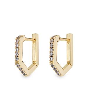 Luv Aj Rosa Pave Angular Hoop Earrings