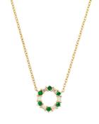 Bloomingdale's Emerald & Diamond Circle Pendant Necklace In 14k Yellow Gold, 17 - 100% Exclusive