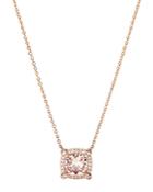 David Yurman Petite Chatelaine Pave Bezel Pendant Necklace In 18k Rose Gold With Morganite, 18